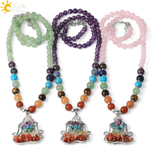 Load image into Gallery viewer, 7 Chakra Pendant Necklace Reiki Yoga Bead Healing Crystal Meditation Lobster Clasp Chain