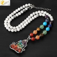 Load image into Gallery viewer, 7 Chakra Pendant Necklace Reiki Yoga Bead Healing Crystal Meditation Lobster Clasp Chain