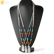 Load image into Gallery viewer, Clear Crystal Pendant Necklaces Reiki Yoga 7 Chakra