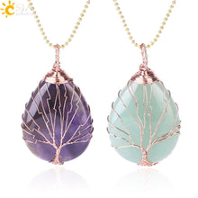 Load image into Gallery viewer, Tree of Life Water Drop Necklace & Pendant