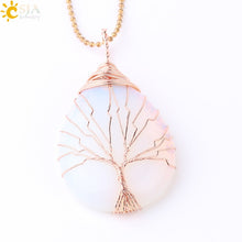 Load image into Gallery viewer, Tree of Life Water Drop Necklace & Pendant