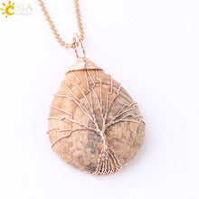 Load image into Gallery viewer, Tree of Life Water Drop Necklace & Pendant
