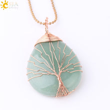 Load image into Gallery viewer, Tree of Life Water Drop Necklace & Pendant