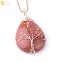 Load image into Gallery viewer, Tree of Life Water Drop Necklace & Pendant