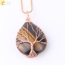 Load image into Gallery viewer, Tree of Life Water Drop Necklace & Pendant