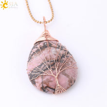 Load image into Gallery viewer, Tree of Life Water Drop Necklace & Pendant