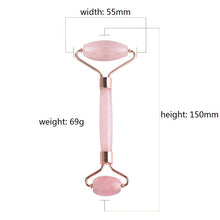 Load image into Gallery viewer, Facial Massager Natural Rose Quartz Jade Roller Gha sha Scraper Genuine Stone Slim Body Lifting Chin Anti Wrinkle Cellulite Tools