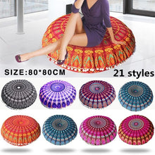 Load image into Gallery viewer, Oversized Mandala Floor Pillows oreillers Round Bohemian Meditation Cover Ottoman Pouf Mandala cushion 80*80cm
