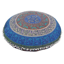 Load image into Gallery viewer, Oversized Mandala Floor Pillows oreillers Round Bohemian Meditation Cover Ottoman Pouf Mandala cushion 80*80cm
