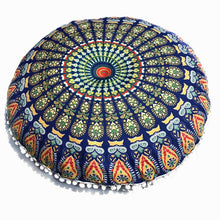 Load image into Gallery viewer, Oversized Mandala Floor Pillows oreillers Round Bohemian Meditation Cover Ottoman Pouf Mandala cushion 80*80cm
