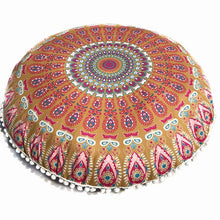 Load image into Gallery viewer, Oversized Mandala Floor Pillows oreillers Round Bohemian Meditation Cover Ottoman Pouf Mandala cushion 80*80cm
