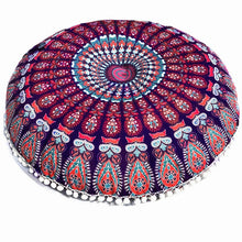 Load image into Gallery viewer, Oversized Mandala Floor Pillows oreillers Round Bohemian Meditation Cover Ottoman Pouf Mandala cushion 80*80cm
