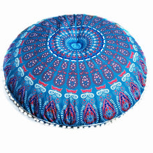 Load image into Gallery viewer, Oversized Mandala Floor Pillows oreillers Round Bohemian Meditation Cover Ottoman Pouf Mandala cushion 80*80cm
