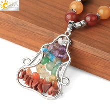 Load image into Gallery viewer, 7 Chakra Pendant Necklace Reiki Yoga Bead Healing Crystal Meditation Lobster Clasp Chain
