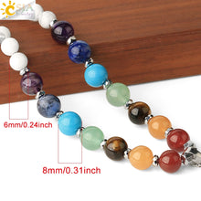 Load image into Gallery viewer, 7 Chakra Pendant Necklace Reiki Yoga Bead Healing Crystal Meditation Lobster Clasp Chain
