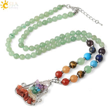 Load image into Gallery viewer, 7 Chakra Pendant Necklace Reiki Yoga Bead Healing Crystal Meditation Lobster Clasp Chain
