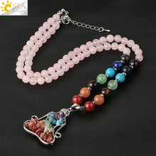 Load image into Gallery viewer, 7 Chakra Pendant Necklace Reiki Yoga Bead Healing Crystal Meditation Lobster Clasp Chain
