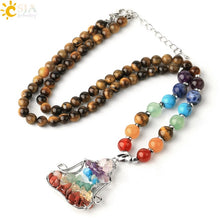 Load image into Gallery viewer, 7 Chakra Pendant Necklace Reiki Yoga Bead Healing Crystal Meditation Lobster Clasp Chain
