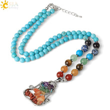 Load image into Gallery viewer, 7 Chakra Pendant Necklace Reiki Yoga Bead Healing Crystal Meditation Lobster Clasp Chain
