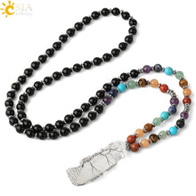Load image into Gallery viewer, Clear Crystal Pendant Necklaces Reiki Yoga 7 Chakra
