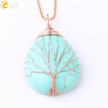 Load image into Gallery viewer, Tree of Life Water Drop Necklace &amp; Pendant
