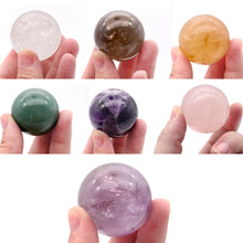 Load image into Gallery viewer, Natural Quartz Crystal Ball Aeven Atar Array Crystal Ball Reiki Meditation Crystal Decorated Chakra healing Energy Crystal Set
