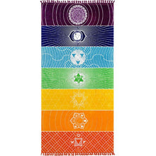 Load image into Gallery viewer, Mandala Boho Stripes Travel Yoga Mat Tapestry
