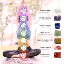 Load image into Gallery viewer, 11Pcs Crystals and Healing Stones Kit With Wood Box 7 Raw Chakra Pendulum Rose Quartz Natural Gemstones Kit
